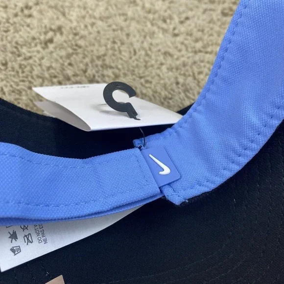 North Carolina Tar Heels UNC Visor Nike  Dri-Fit Adjustable Blue Swoosh Golf Cap - Picture 7 of 7